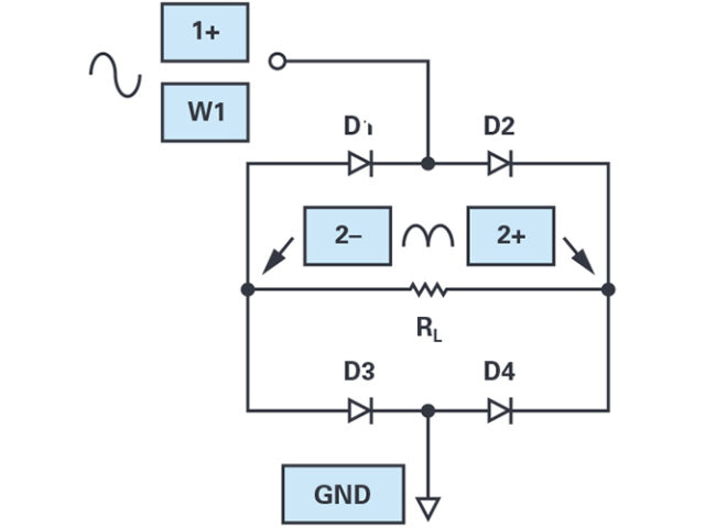 ADALM2000: bridge rectifier & limiter/clamp circuit