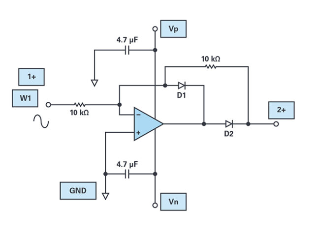 ADALM2000: absolute value circuits & voltage doubler circuits