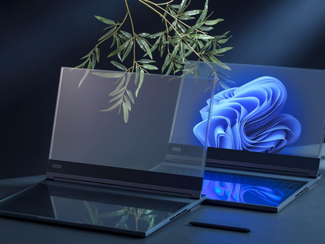 Lenovo unveils a transparent display laptop concept